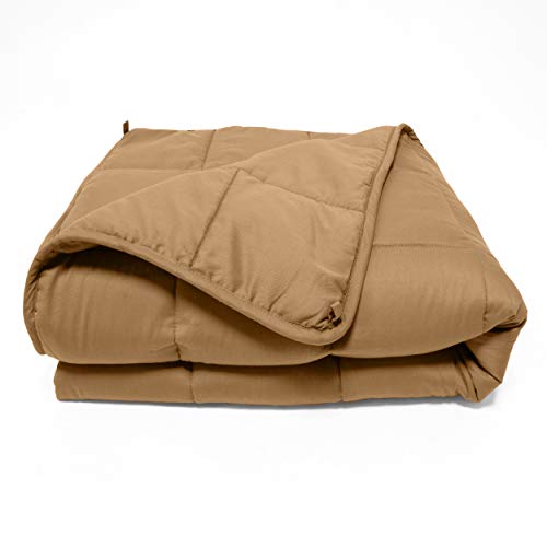 Superior Quilted Microfiber 15-Pound Weighted Throw Blanket 60" X 80", Taupe #TOP14
