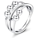 ☀【Tamaño de anillo ajustable】Con su diseño ajustable, este anillo fidget de plata esterlina se puede apretar fácilmente para encoger o estirar y es adecuado para diferentes tamaños, que pueden cumplir con la mayoría de los requisitos del cliente. Como anillos apilables, anillos llamativos, anillos para nudillos, anillos para pulgar, anillos midi, anillos para meñique, etc.