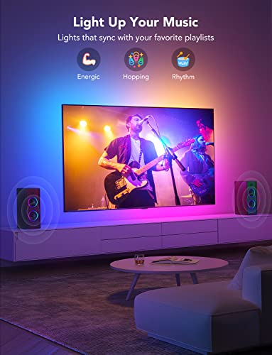 Govee TV LED Backlight, 3.8M RGBIC Strip Light for 55-75 inch TVs, Smart Lights with Bluetooth and Wi-Fi Control, Works with Alexa & Google Assistant, Music Sync, 99+ Scene Modes