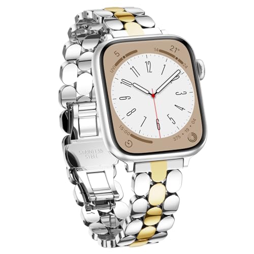Bracelet montre connectée avec maillons réglables et fermoir de sécurité en métal