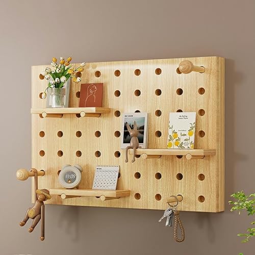 Modern Yellow Wood Fuse Box Cover with Shelves – Stylish Electrical Meter Box Panel for Living Room Decor (40x30cm) – Decorative Breaker Box Wall Covering