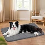 ZAKAPAWS Dog Crate Pad for Large Dog - 35x23 Memory Foam Dog Bed, Washable & Anti-Slip Dog Bed Mat, Ultra Soft Kennel Pad for Dogs Cozy Sleeping Mat, Grey
