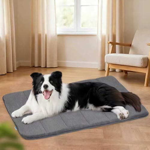 ZAKAPAWS Dog Crate Pad for Large Dog - 35"x23" Memory Foam Dog Bed, Washable & Anti-Slip Dog Bed Mat, Ultra Soft Kennel Pad for Dogs Cozy Sleeping Mat, Grey