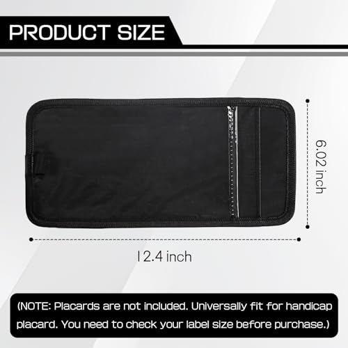 Hbxdeco Car Visor Handicap Placard Holder, Disabled Parking Permit Sign Protector for Auto Sun Visor, Disability Parking Placard Holder with Pen Holder, Note Paper Card Slot, Elastic Strap