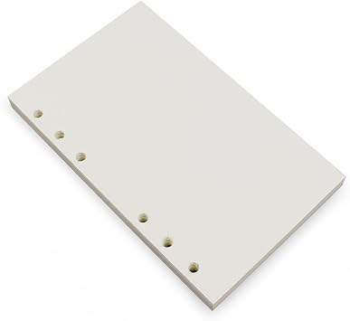 6-Ring A6 Binder/Planner Refill Paper, 6 Hole,6 3/4 x 4 1/8 Inches Refillable White Paper for Loose Leaf Binder Notebook Diary Traveler Journal Inserts, 80 Sheets/160 Pages,Blank