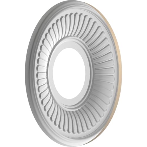 Image of Ekena Millwork 10 inchOD x 3 1 /2 inchID x 3 /4 inchP Berkshire Thermoformed PVC Ceiling Medallion (Fits Canopies up to 4 1 /2 inch), UltraCover Satin Smokey Beige
