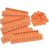 Produktbild von 100 Sätze Nutztier-Ohrmarken – Nummeriert 001–100, TPU-Kunststoff, Grün, Für Rinder, Kühe, Kälber Und Bullen