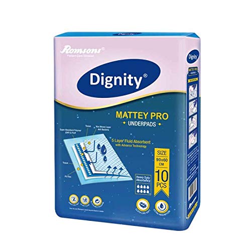 Dignity Mattey Pro Underpads, Size 90x60 cm (Pack of 1x10 pcs)