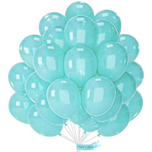 Image of PartyWoo Pearl Teal Balloons 50pcs Pearl Aqua Blue Turquoise Dark Teal