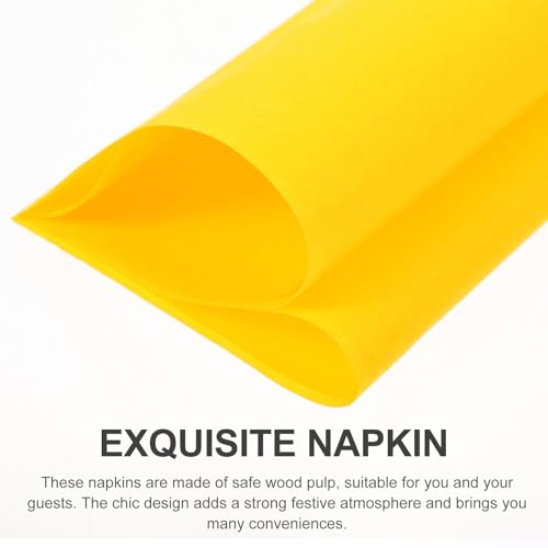 Serviettes de table pour banquet jaunes 3 plis pour simplifier vos fêtes
