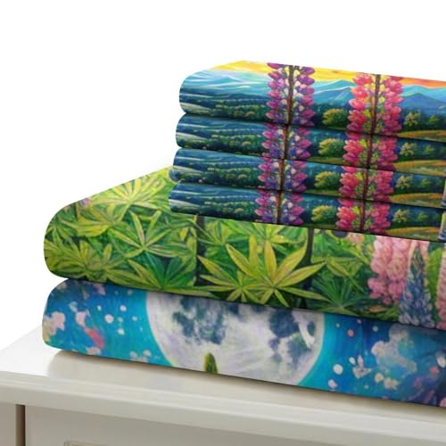 Housse de couette Lupin 3D en microfibre 200x200 pour lit d'enfant et ado