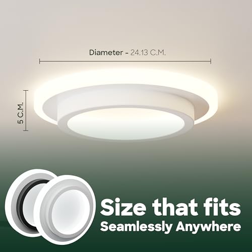 Image of Rimless LED Surface Panel Light | 50 W | 8k Lumens | Cool Warm White | 4kV Surge Protection | Available in Black & White | Ideal for Office, Kitchen & Living Room (Round Black)