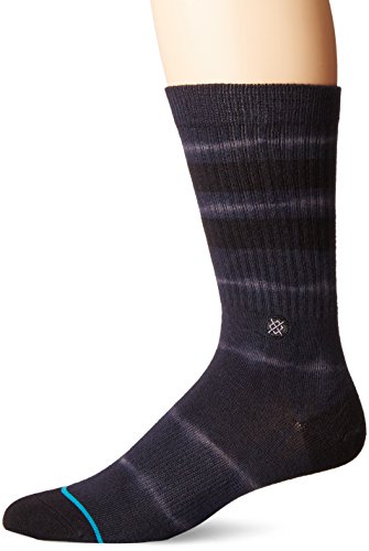 Stance Men's 6am Tie Dye Athletic Stripe Arch Support Classic Crew Sock, Grey, L