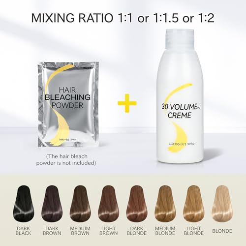 30 Volume Developer for Hair Lightening, 9% Hair Bleach Developer & Color Deposit, Professional Cream Peroxide Developer - 3.5 Fl Oz — view 3
