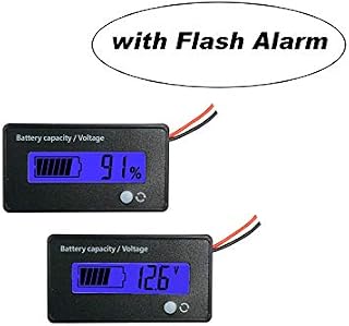 DC 12V 24V 36V 48V 72V Battery Meter, Battery Capacity Voltage Monitor Gauge