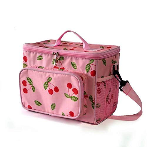 ANTUU Bolsa Térmica Comida 10L, Termica Porta Alimentos con Correa Nevera Portatil Bolsa de Almuerzo para Adulto Babe Niños Trabajo Escuela Viaje Hombre Mujere (Rojo Cereza)