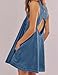 TBETNE Women’s Denim Dress Summer Casual Sleeveless Jean Mini Dresses with Pockets(Dark Blue, S)