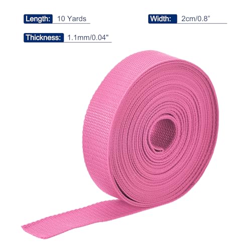 Image of MECCANIXITY Lightweight Polypropylene Webbing Strap 0.8 inch 10 Yard Backpack Strapping Band Rose Red for Outdoor Luggage Cargo Straps