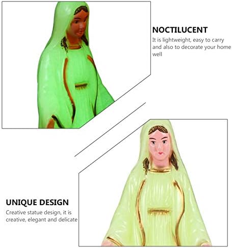 ABOOFAN 2PCS Virgin Mary Statues Glow in The Dark Our Lady of Grace Statue Luminous Catholic Religious Figurines for Mothers Day Decorations