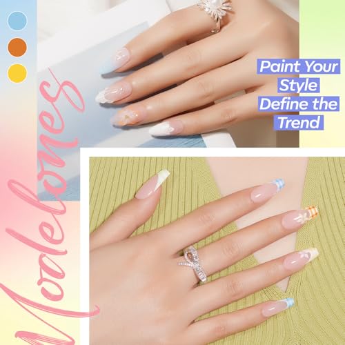 Image of Modelones 32 PCS Gel Nail Polish Set, 28 Colors Summer Gel Polish with No Wipe Base Coat, Glitter & Glossy & Matte Top Coat Nude Pink Blue Purple Green Black Brown Gray LED Nail Art kit Salon DIY Gift