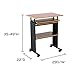 Safco 1929CY MUV Mobile Stand-Up Height-Adjustable Desk,Keyboard Storage, Steel Frame Construction, Durable Melamine Laminate Work Surface, 4 Wheels, Narrow Design