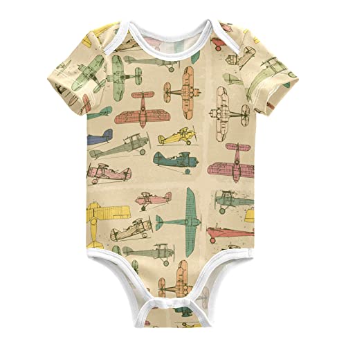Image of Ollabaky Unisex Baby Bodysuits Short-Sleeve Cotton Baby Clothes for Girls Boys 0-24 Months