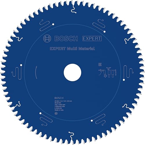 Bosch Professional 1x Kreissägeblatt Expert for Multi Material (für Multimaterial, Sägeblatt Ø 250 x 30 x 2,4 mm, 80 Zähne, Zubehör Kreissäge)