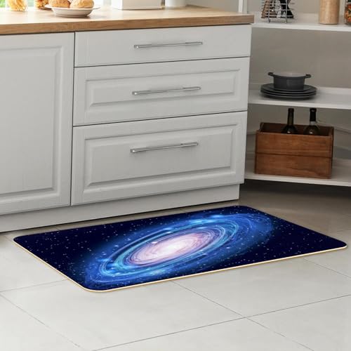 Alfombrillas de cocina lavables con diseño de galaxia Andrómeda pack de 2 7