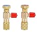 2pcs soupape de sécurité liquide, soupape de sécurité en cuivre pour R410A R22 réfrigérant de climatisation 1/4 "adaptateur de sécurité accessoires de réfrigérant soupape de remplissage soupape de cha