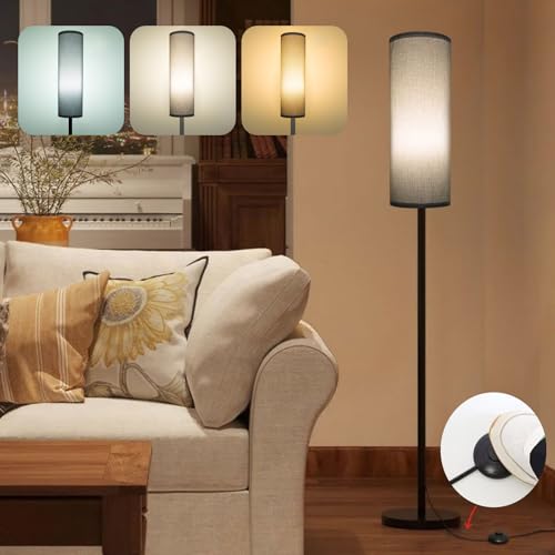 Image of Ppbmocw Floor Lamps for Living Room,68 Inches High Standing Lamp with Foot Switch,Dimmable Tall Lamp for Bedroom,Grey LED Floor Lamp