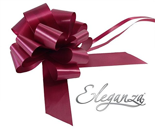 Eleganza Burgundy 50Mm Waterproof Poly Pull Bow (Pack Of 2)