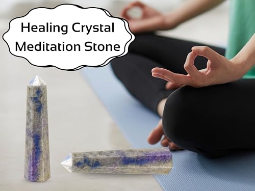 Image of Crystal Heaven Certified Hackmanite Tower Obelisk Point For Chakra, Healing And Balancing - Aaa Grade Original Certified Gemstone Agate For Reiki Meditation Yoga Spiritual (2-3 Inches)