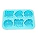 X-Haibei Love Heart Peace Sign Soap Bar Mold Cake Jello Supplies Silicone Pan 6-Cavity 3oz per Cell