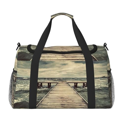 Sac de nuit haut de gamme noir au design côtier exclusif