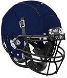 Schutt Youth F7 LX1 Football Helmet with Facemask(Navy,L)