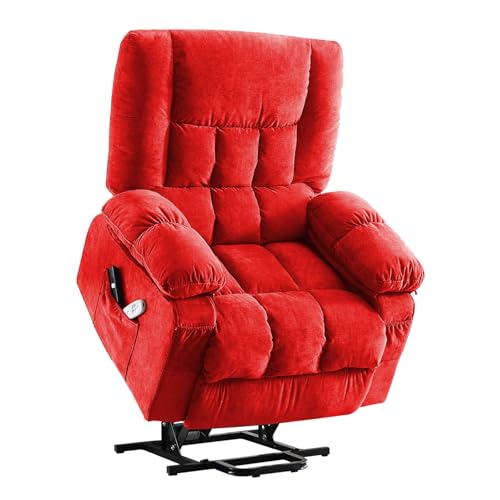 BOSMILLER Power Lift Recliner Chair with Massage and Heat for Elderly,Electric Lift Chair with USB Charging Runction and Side Pockets, Suitable for Living Rooms and bedrooms,Blue Blue Oversi