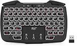 Rii Mini Clavier sans Fil 2.4 GHz - Touchpad Ergonomique pour PC, Raspberry Pi, Android TV