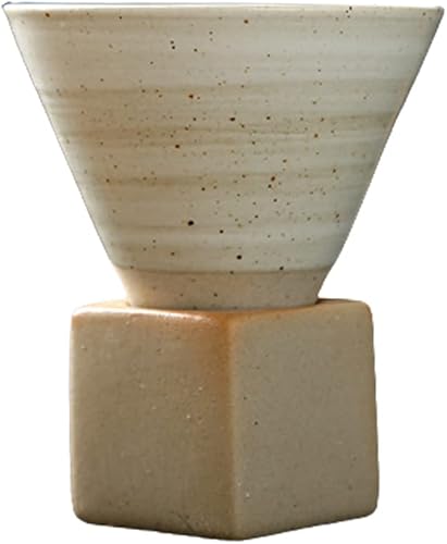 EXIGENT Funnel Taza de té de café japonesa de cerámica coleccionable 6.8 fl oz - 7oz (blanco)