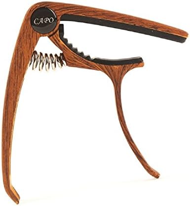 Guitar Capo for 6 String Acoustic Electric Guitar with Quick Change Trigger Wooden Color