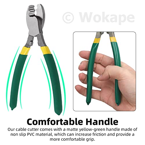 Wokape 1Pcs 6 Inch Stainless Steel Cable Cutters, Heavy Duty Cable Wire Cutters High Leverage Cutter, Wire Rope Cutter For Bike Brake Cutter Deck Stair Railing Strong Thick Seal Metal Fence #TOP3