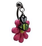  Gekko de piercings para el cartílago acero quirúrgico Piercing para la barriga con flor y la parte superior seleccione su color en el de peluche Bee
