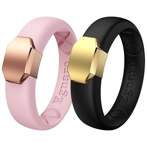 Image of Egnaro Silicone Wedding Bands Women, Inner Arc Ergonomic Breathable Design
