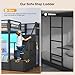 BTHFST Bunk Bed Twin Over Twin with Stairs, LED Lights Twin Bunk Bed with 2 Storage Drawers & 6 Fabric Drawers, Metal Twin Loft Beds with Guardrail & Stairs, Space Saving, Sturdy Frame for Teens