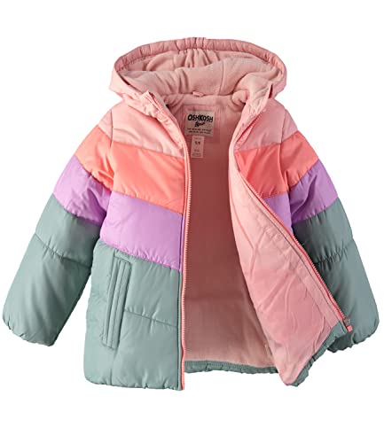 OSHKOSH B'GOSH Girls' Perfect Colorblocked Heavyweight Jacket Coat (14/16, Pastel Multicolor)2