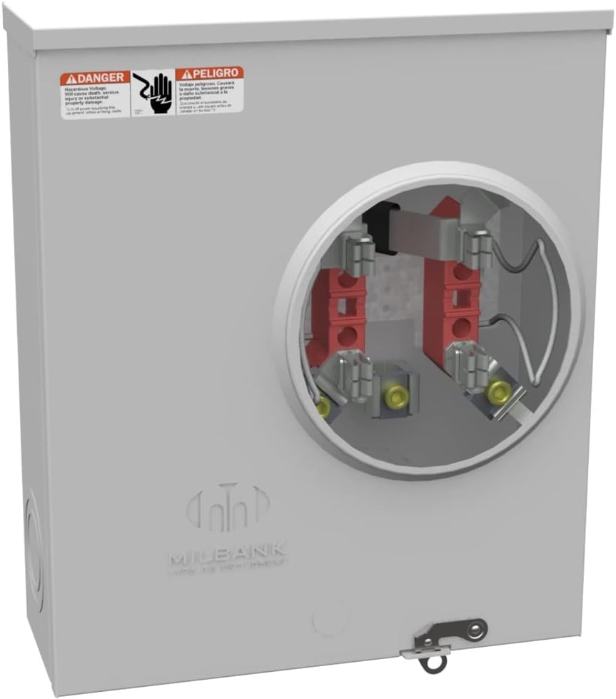 Milbank U1980-O-KK-BLG-AEP 200A Ringless Meter Socket Underground With Bypass Horns And Barrel Lock Provisions