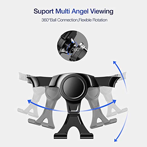 Suporte para telefone de carro com travamento automático e dois clipes de ventilação de largura Adas