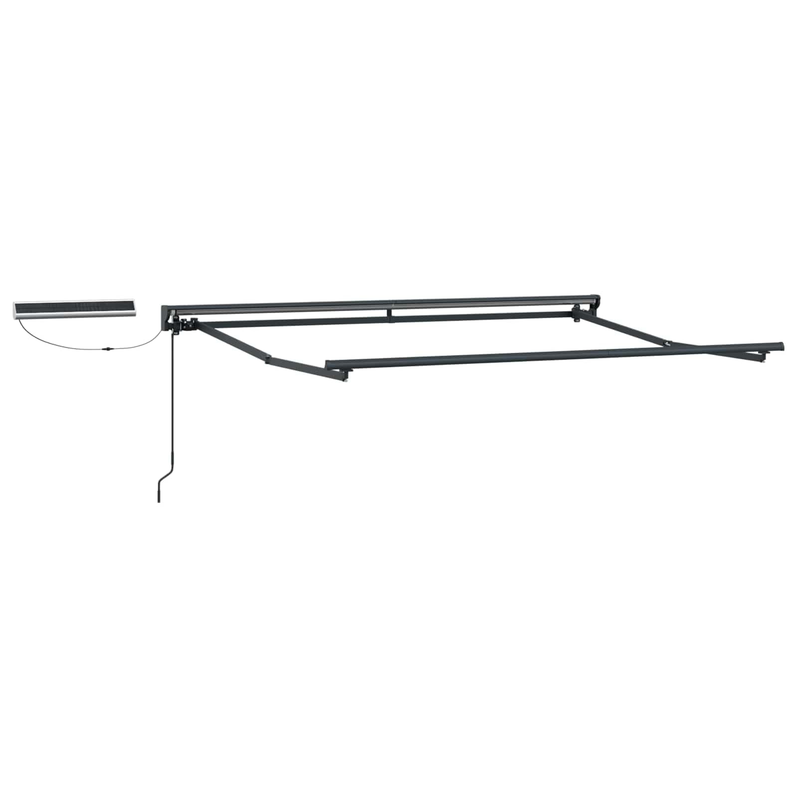 Tenda da sole elettrica estensibile, 4,5 x 3 m, colore grigio chiaro e bianco, con telaio in alluminio, design semi-cassetta, telecomando, protezione UV, resistente alle intemperie, ideale
