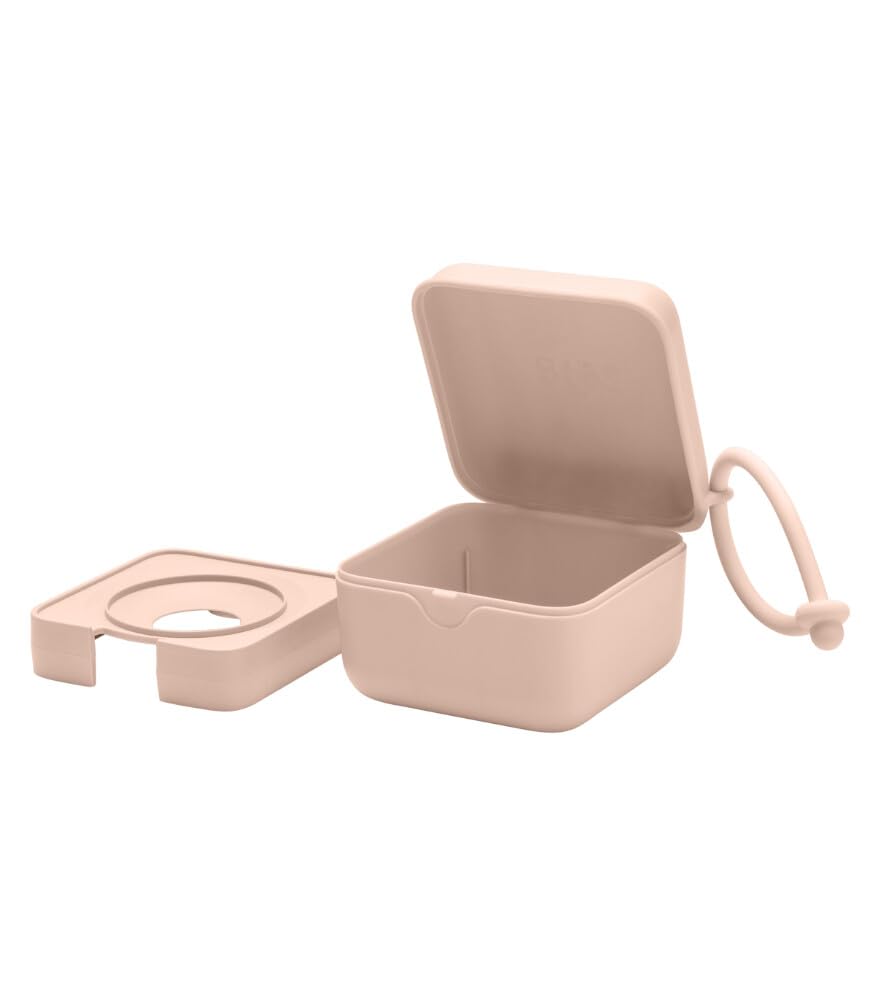 BIBS Pacifier Box with Loop for Storing & Carrying Soothers | 100% BPA Free Material | Designed & Made in Denmark | Blush | Holds Up to 3 Pacifiers | Steriliser Case | BPA-Free Food-Grade Material | Easy Access