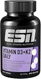 ESN Vitamina D3 + K2 Daily, 300 compresse, per il sistema immunitario e le ossa, prodotto in Germania
