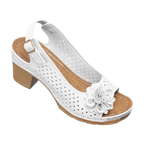 Sandales à talons pour femmes Escarpins à talon compensé pour femmes : confortables sandales découpées à bout ouvert sandales à bout ouvert petit talon...